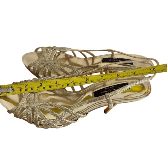 Nina New York Gold Glitter Strappy Heels – Size 10, 4.5” Stiletto Slingbacks - Picture 10 of 10